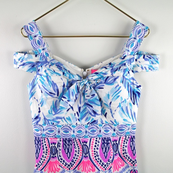 Lilly Pulitzer Iva Midi Dress Resort White Flock Together Ruffle Hemline 2 NWT - Picture 3 of 6